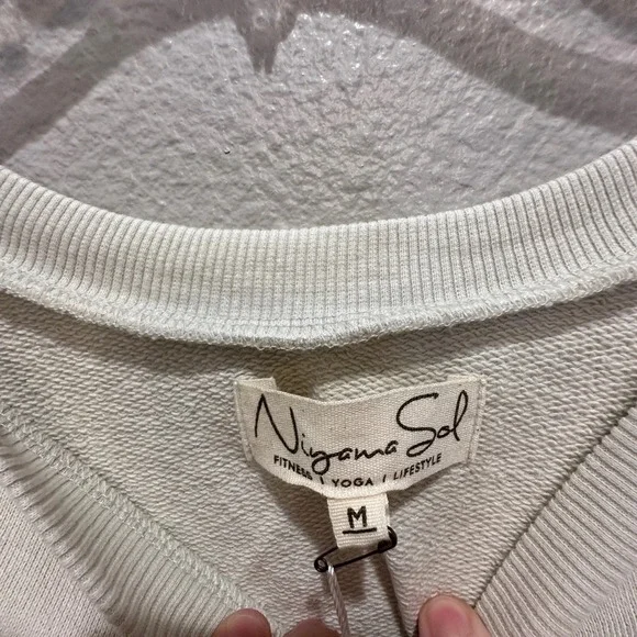 Niyama Sol crop kimono sweatshirt in stone Size Medium Yoga Athleisure - Picture 10 of 10
